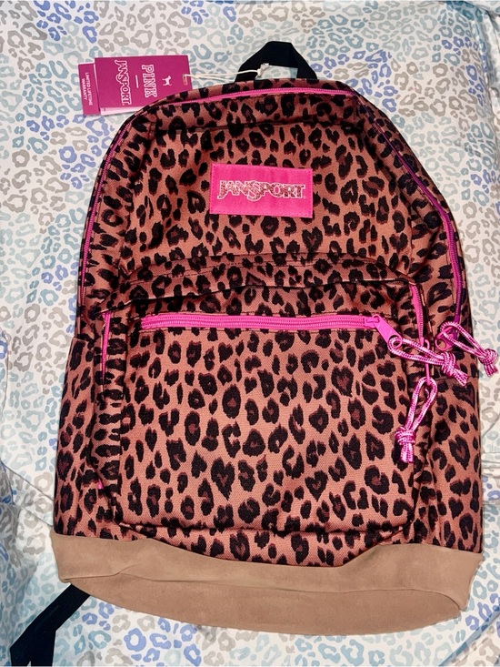 PINK Victoria's Secret Handbags - New Victoria’s Secret PINK x Jansport Right Backpack School Bag Leopard Cheetah